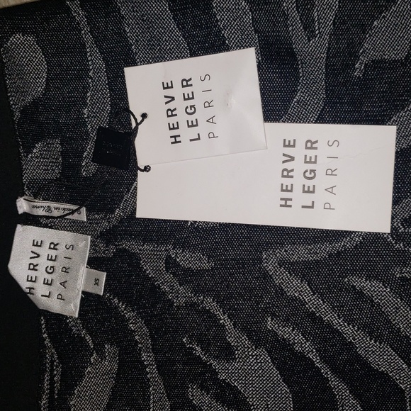 Herve Leger Knitted Zebra Print Pencil Skirt XS NWT - Picture 5 of 8